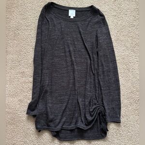 Dressbarn Sunday Lightweight Cinched Long Sleeve Shirt